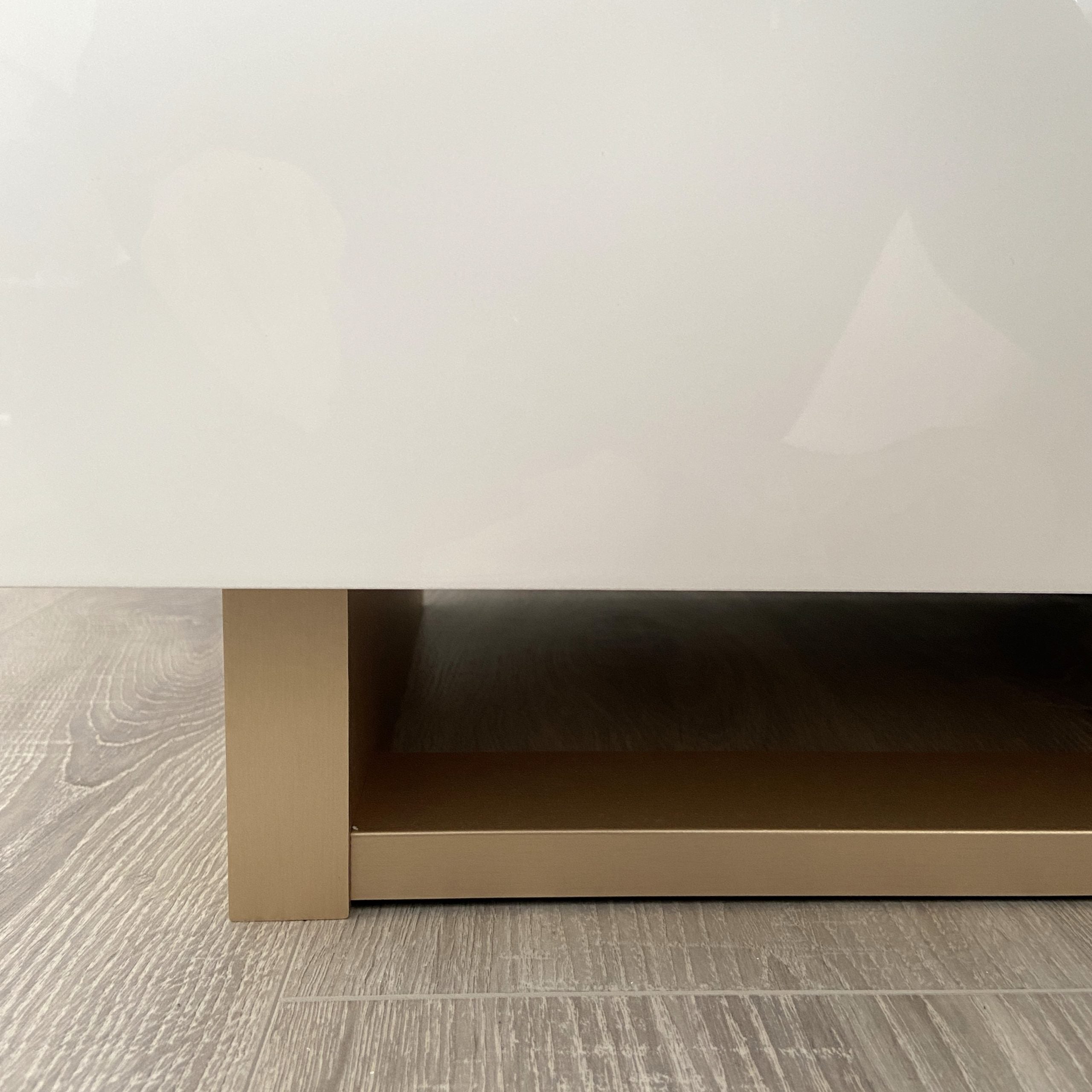 camel group white and gold bedside unit