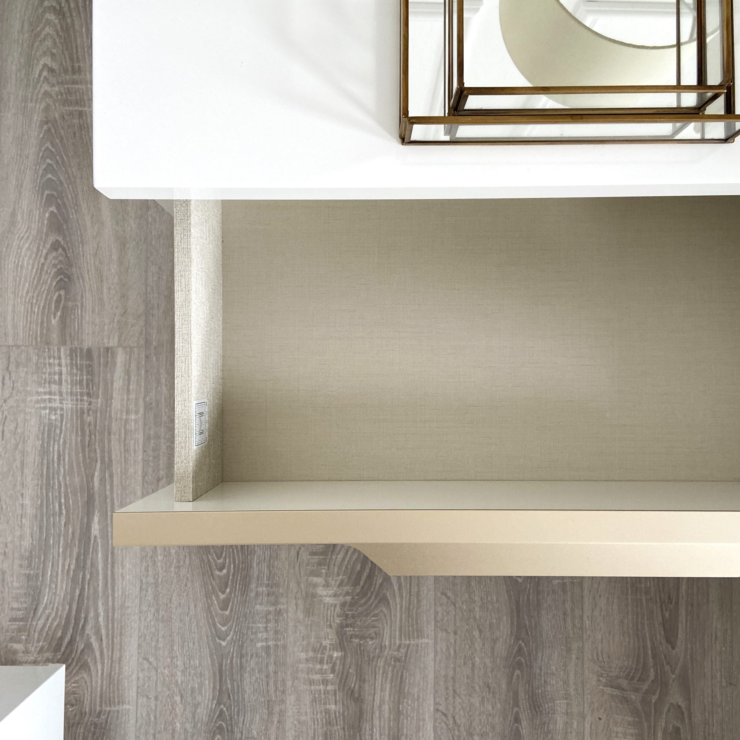 Rimini White and Gold Bedside Cabinet