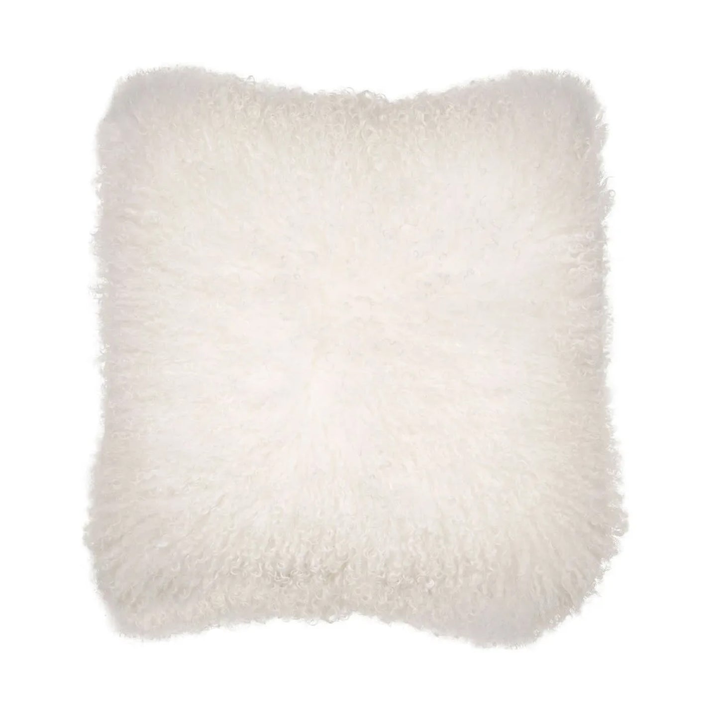 Mairi Natural White Mongolian Sheepskin Cushion