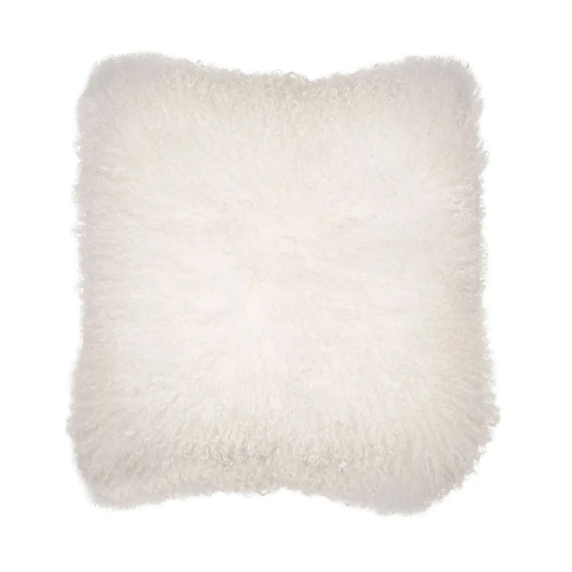 Mairi Natural White Mongolian Sheepskin Cushion