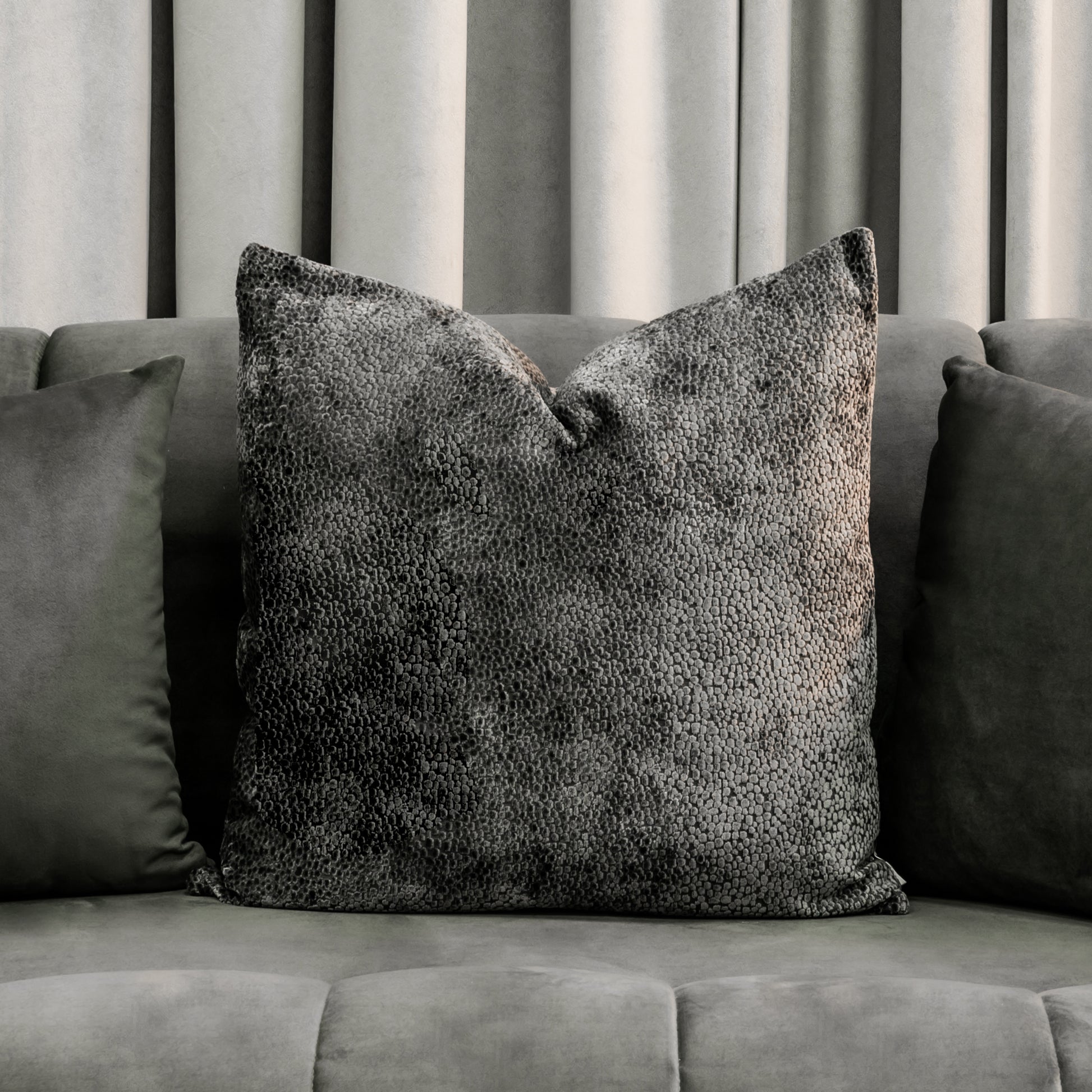 Bella Large Silver & Dark Grey Cushion
