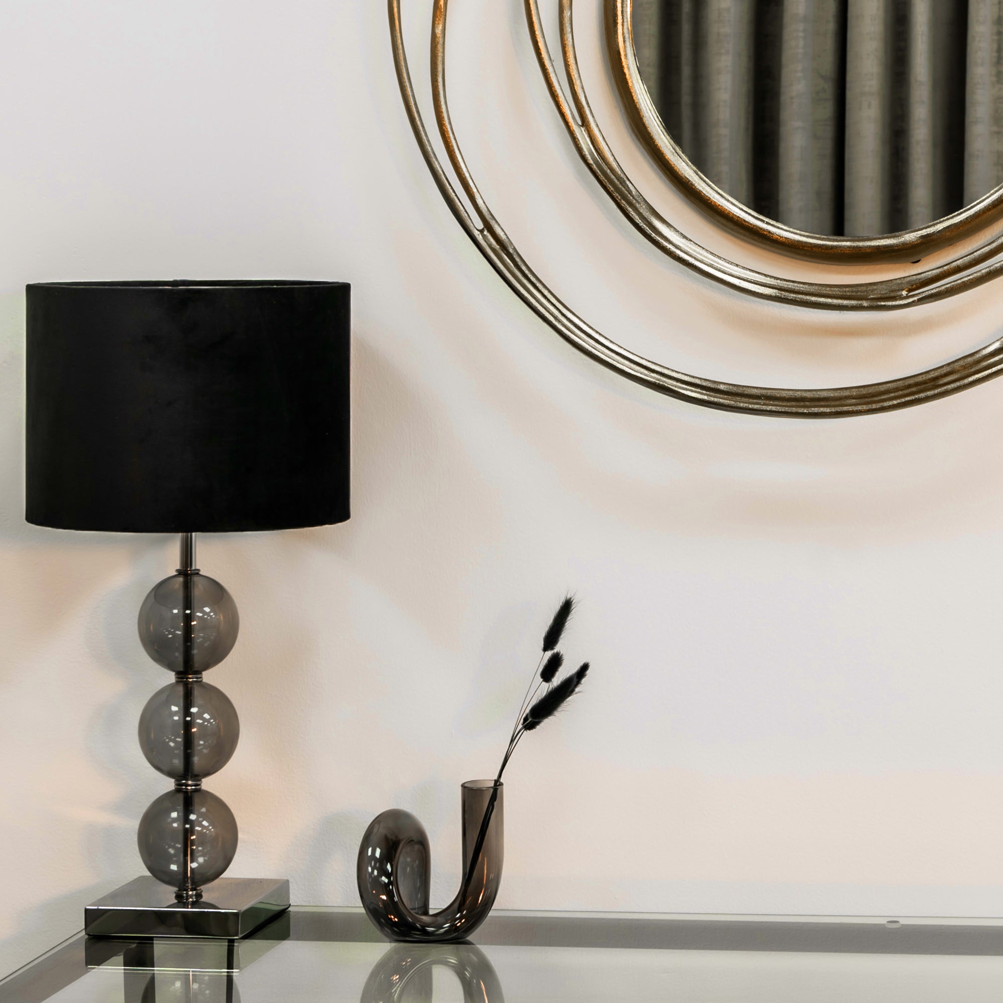 Black Cloud Table Lamp With Faux Suede Shade