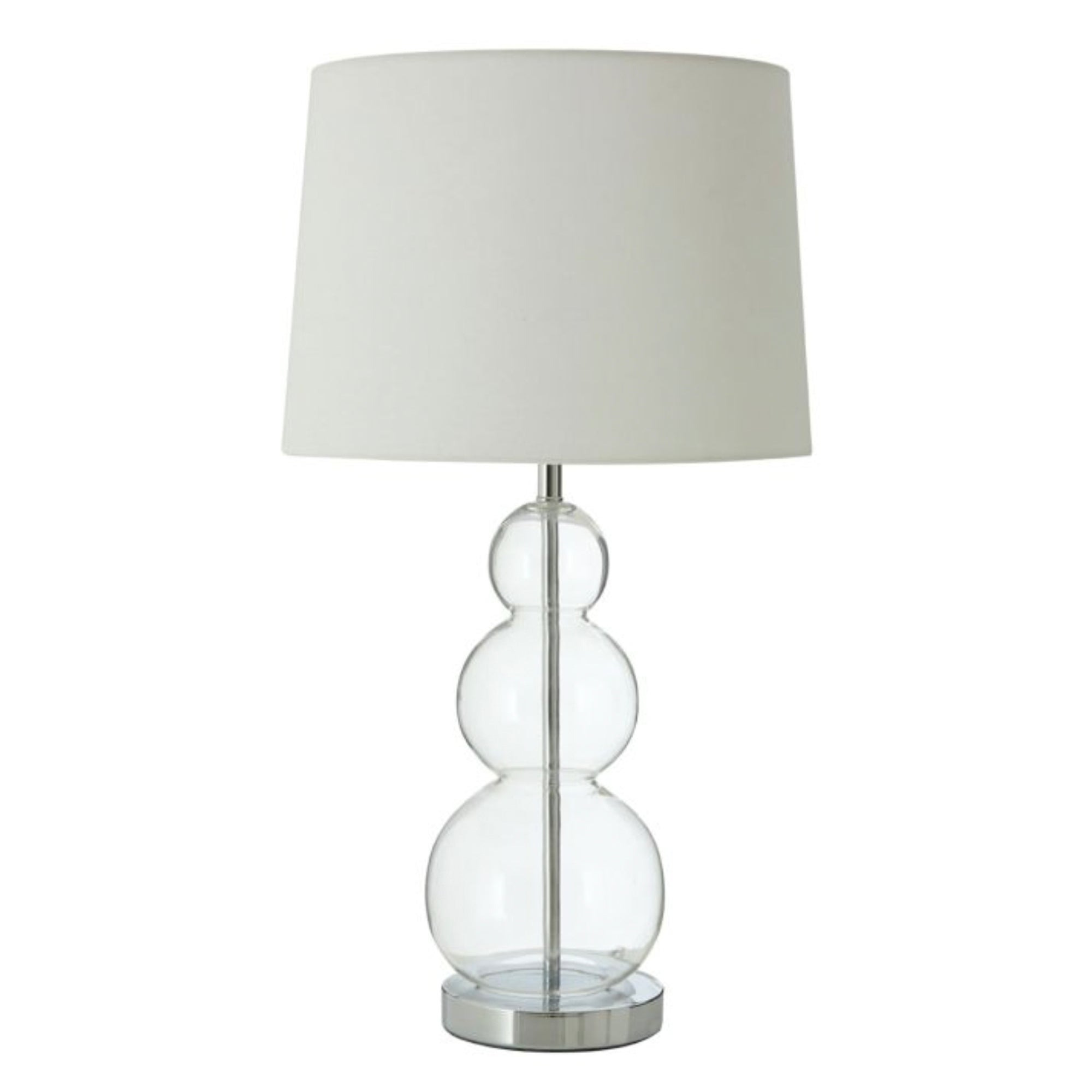 Bubble Clear Glass Table Lamp with Cream Shade