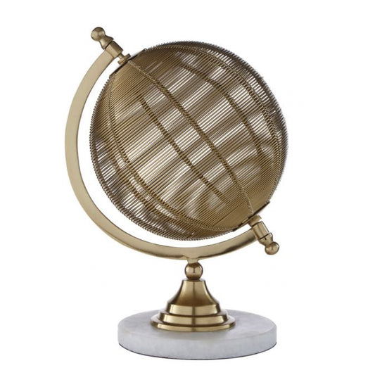 Celeste Gold Wire Globe With Marble Base