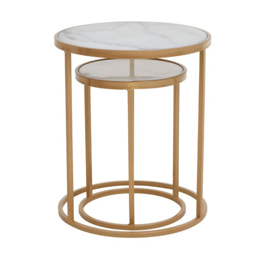 Clement Marble And Gold Nesting Tables