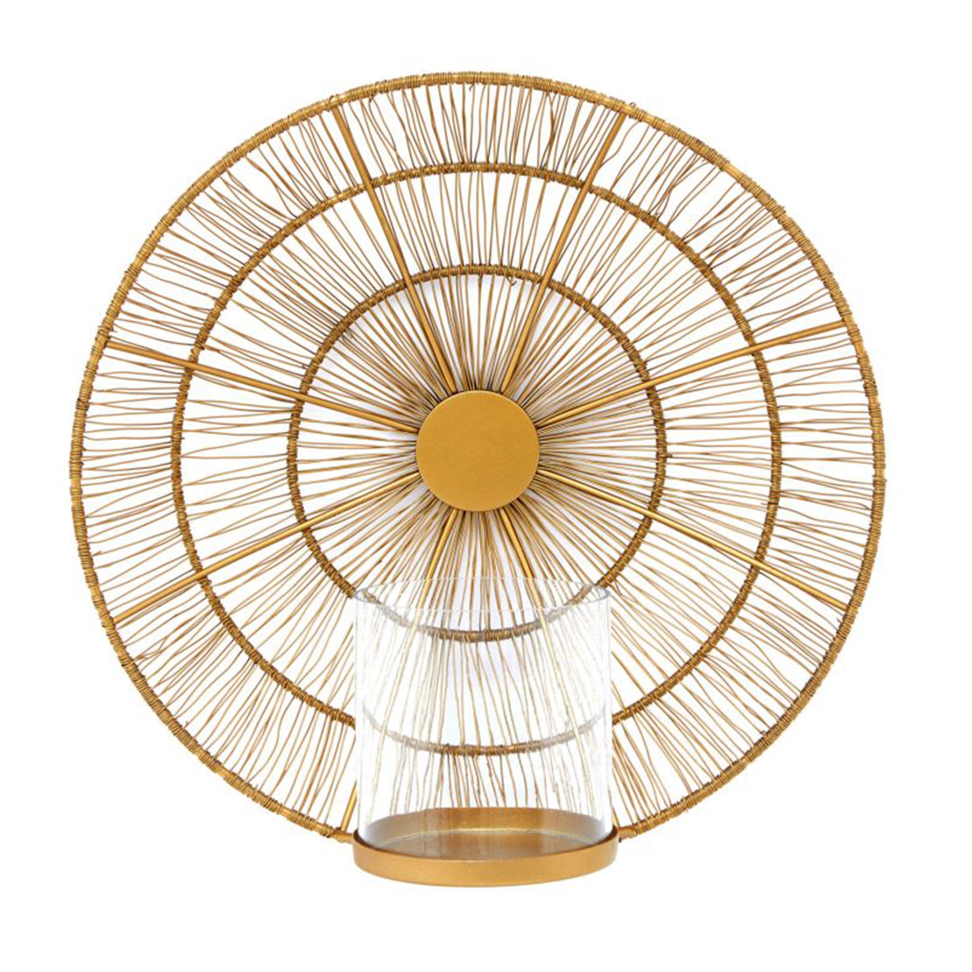 Gold Wire Wall Sconce Candle Holder