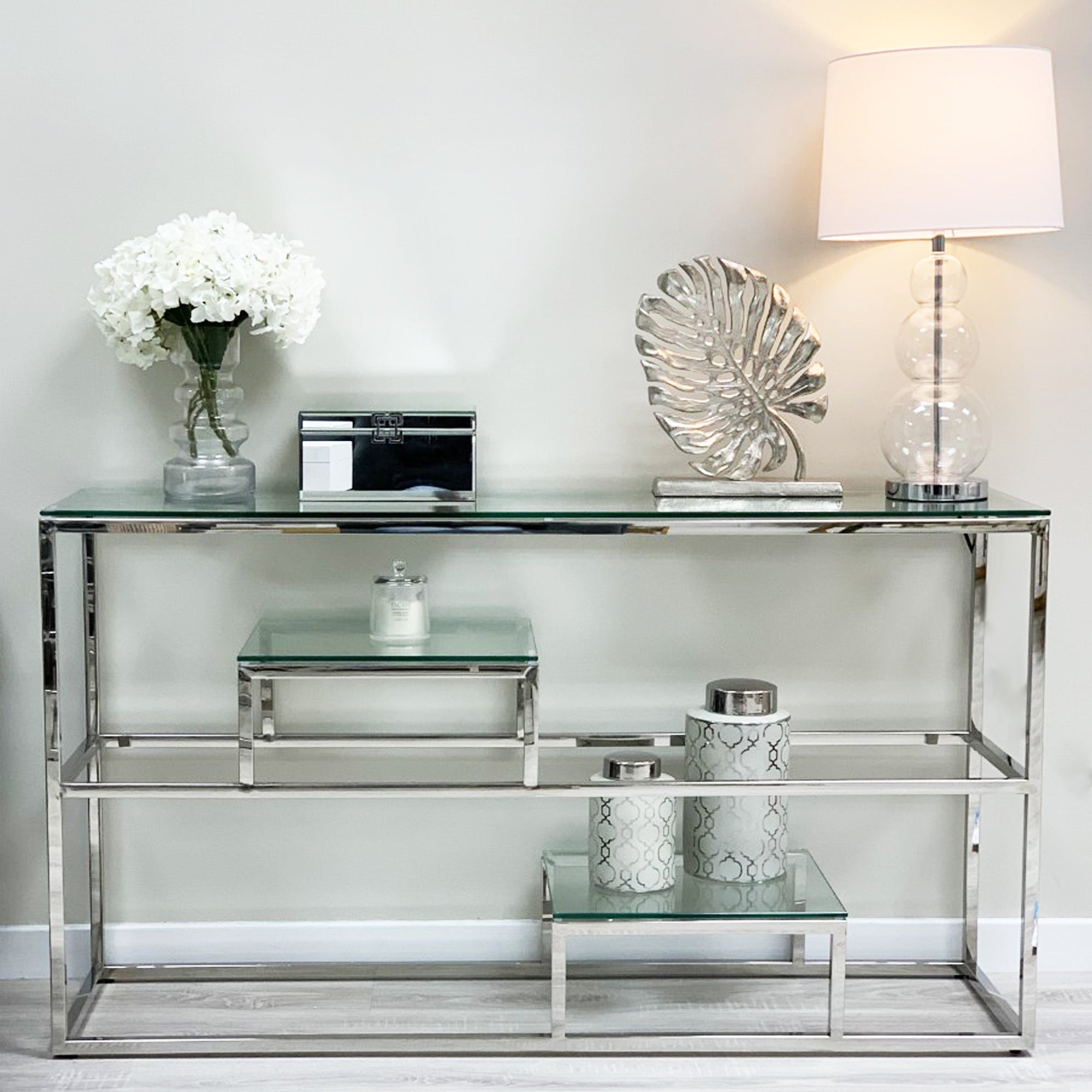 Glass on sale entry table