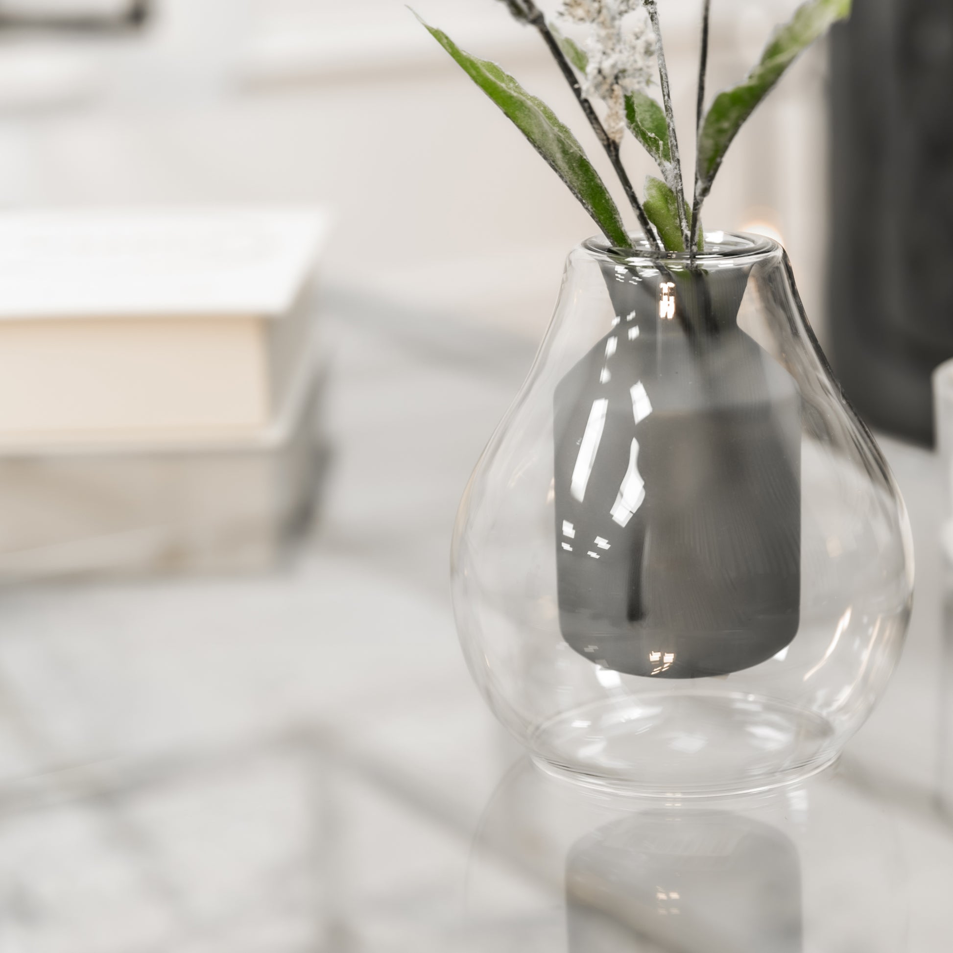 Ghost Grey Glass Vase