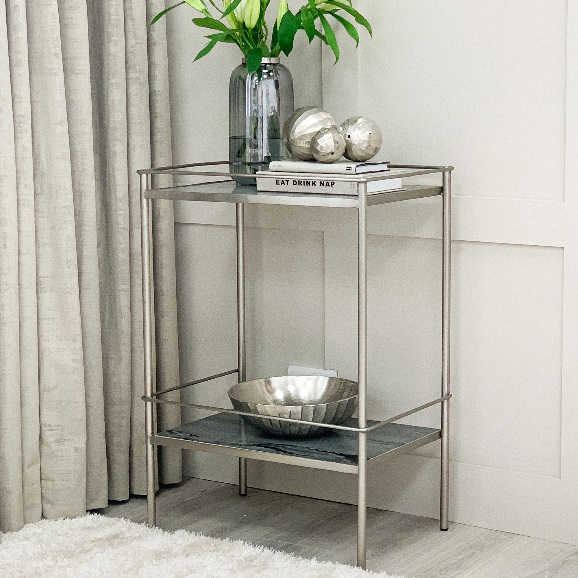 Grey Marble Side Table