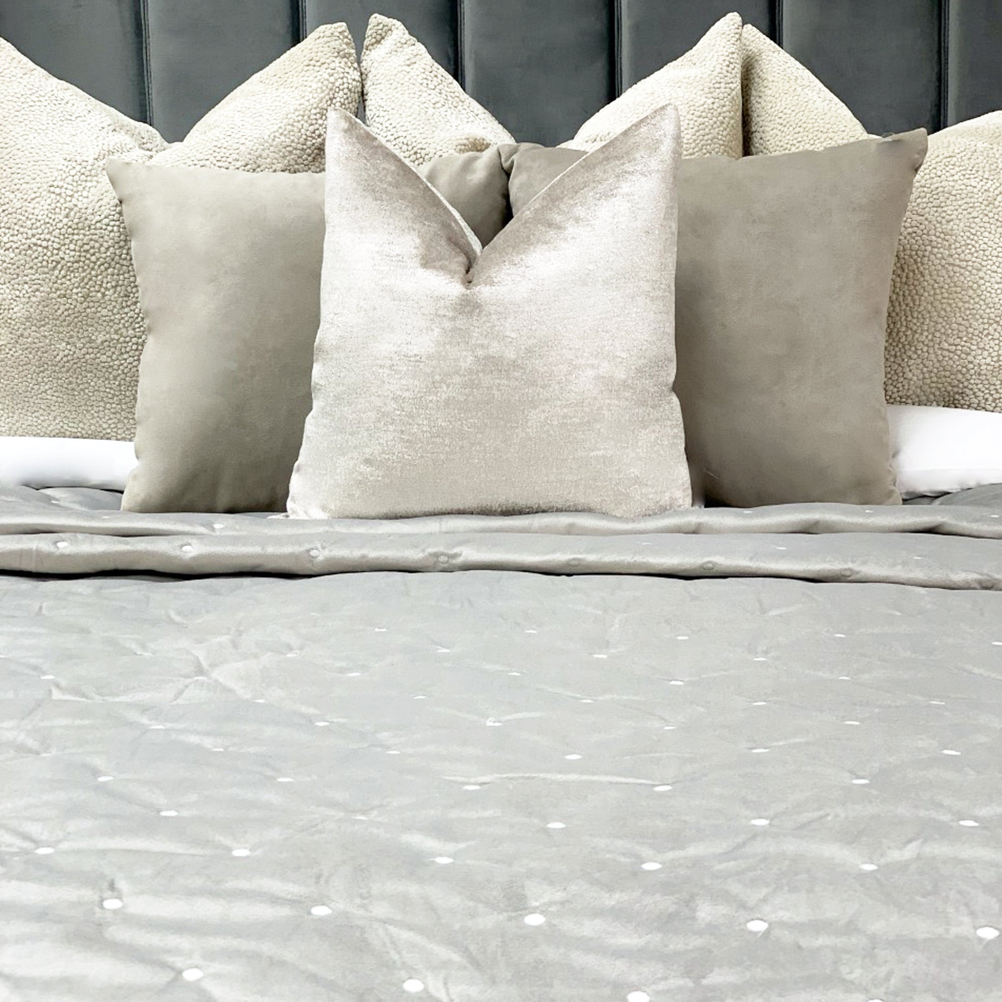Knightsbridge Grey Velvet Throw Blanket