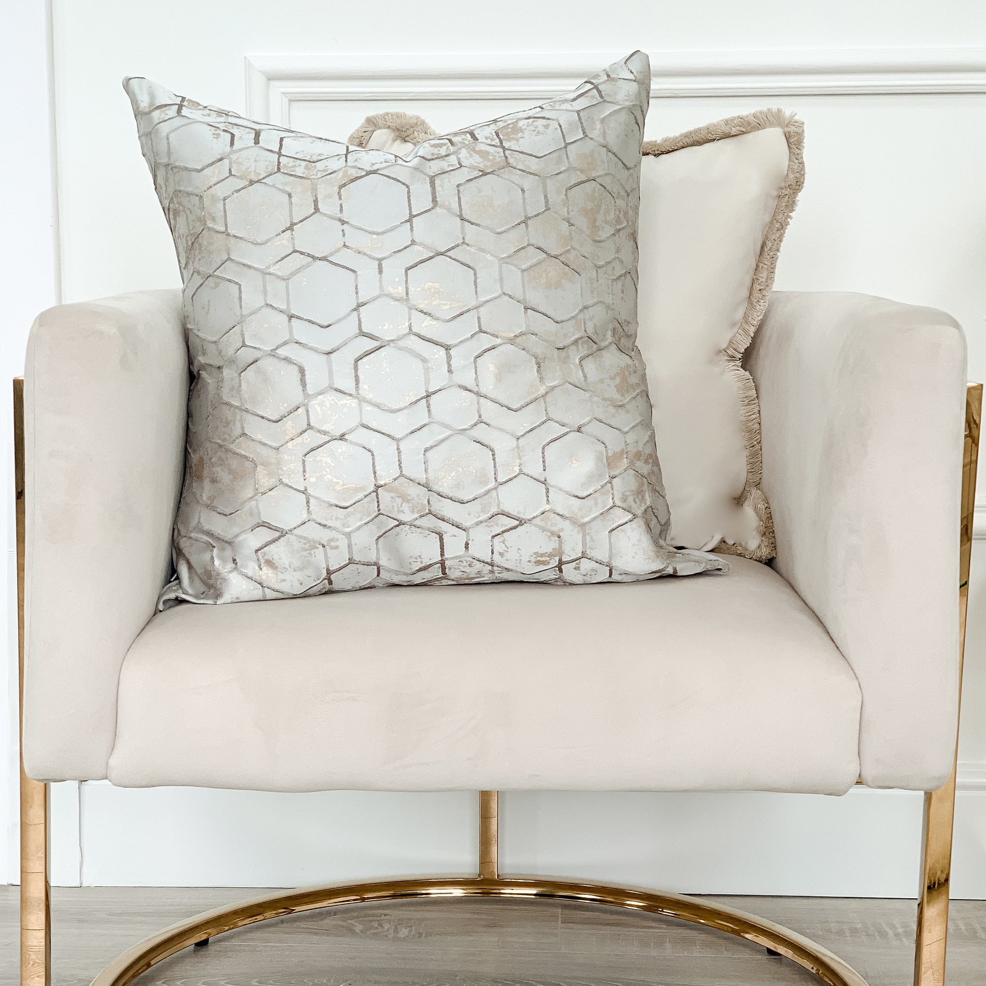 Gold Leaf Satin Textured Cushion