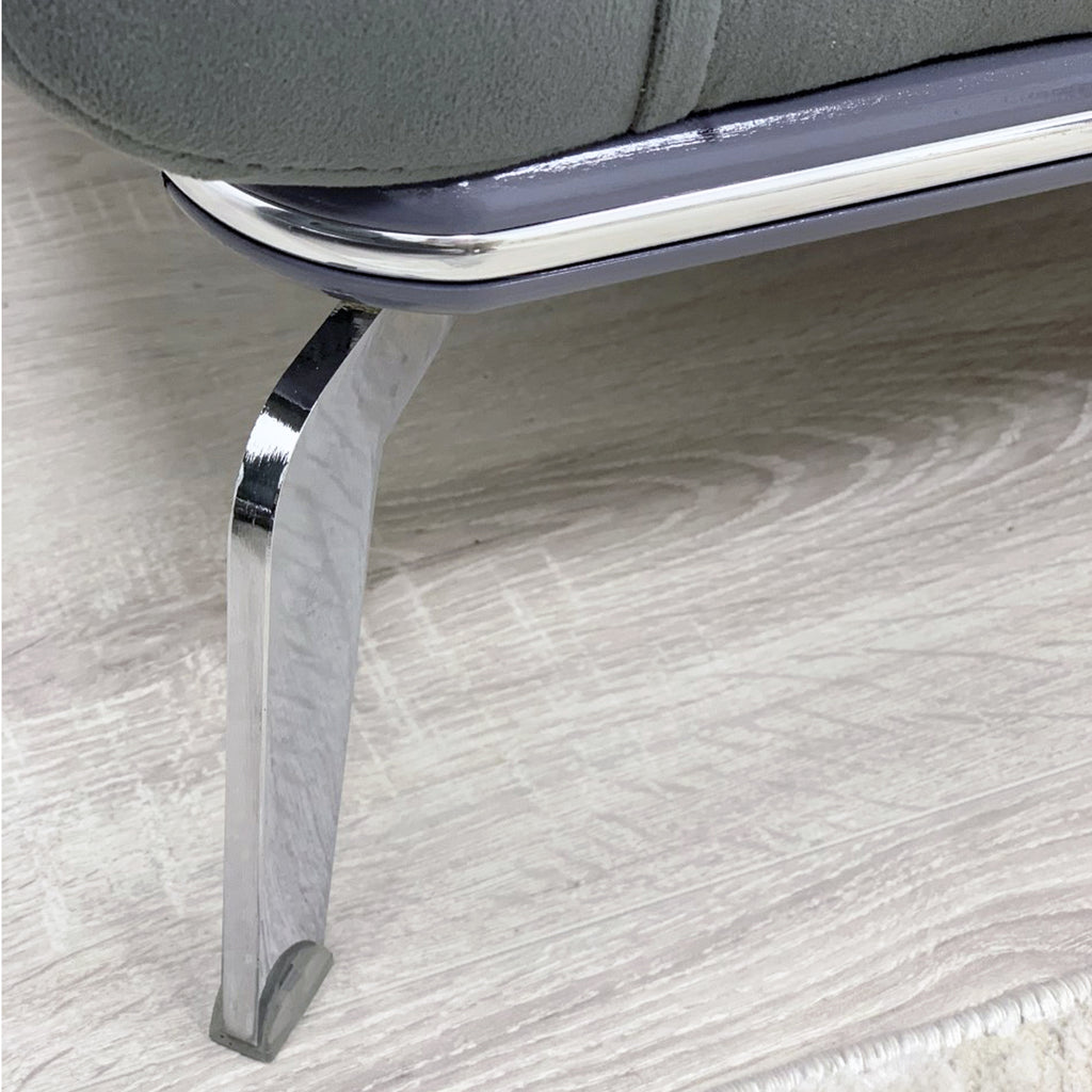 Holly Chunky Ribbed Sofa Grey Velvet 2 Seater