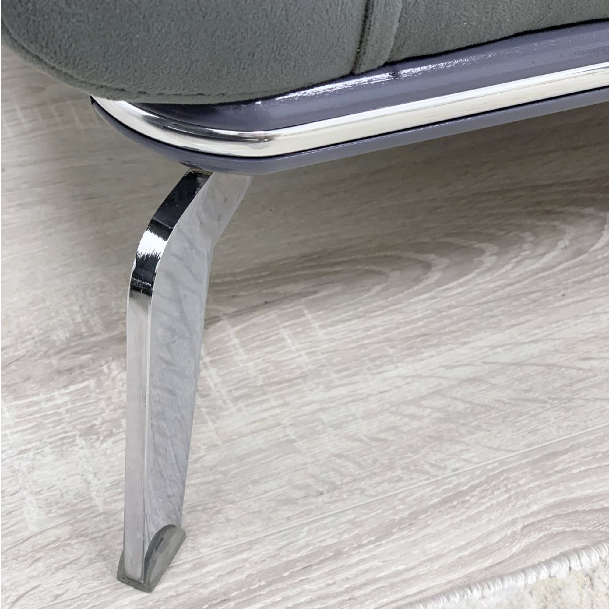 Holly Chunky Ribbed Sofa Grey Velvet 2 Seater