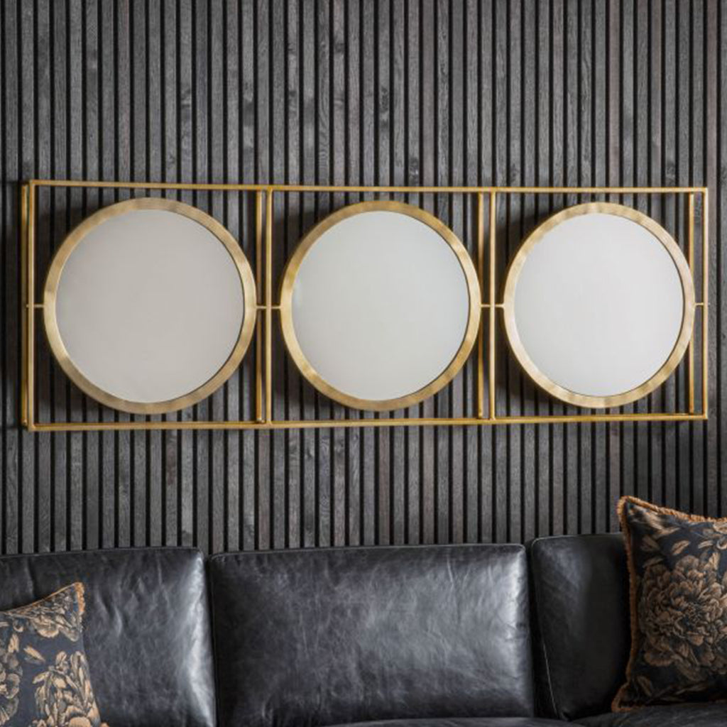 Holly Extra Large Brass Circle Statement Mirror
