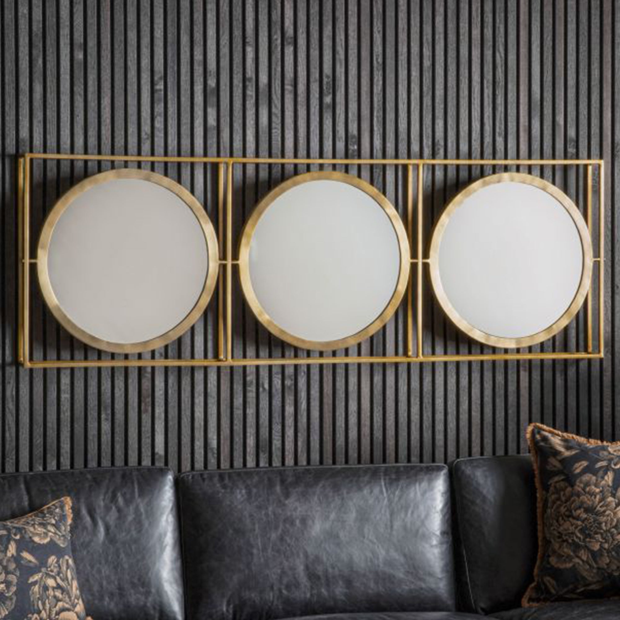 Holly Extra Large Brass Circle Statement Mirror