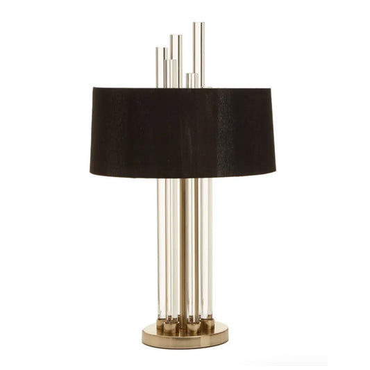 Gold Art Deco Lamp With Crystal Clear Tubesv