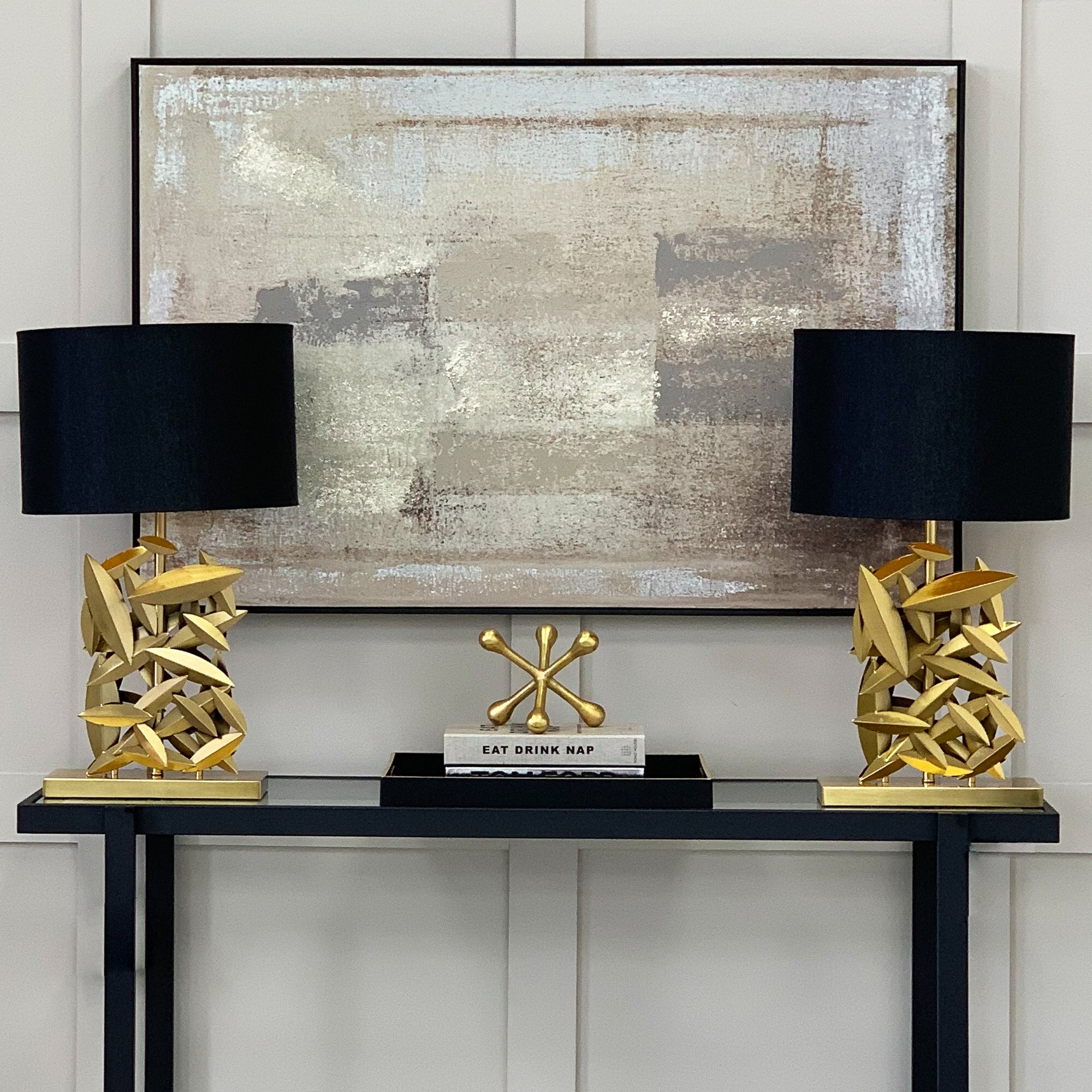 Opulent Botanics Gold And Black Lamp