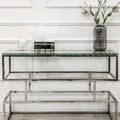 Lina Silver Chrome Console Table With Clear Glass Top