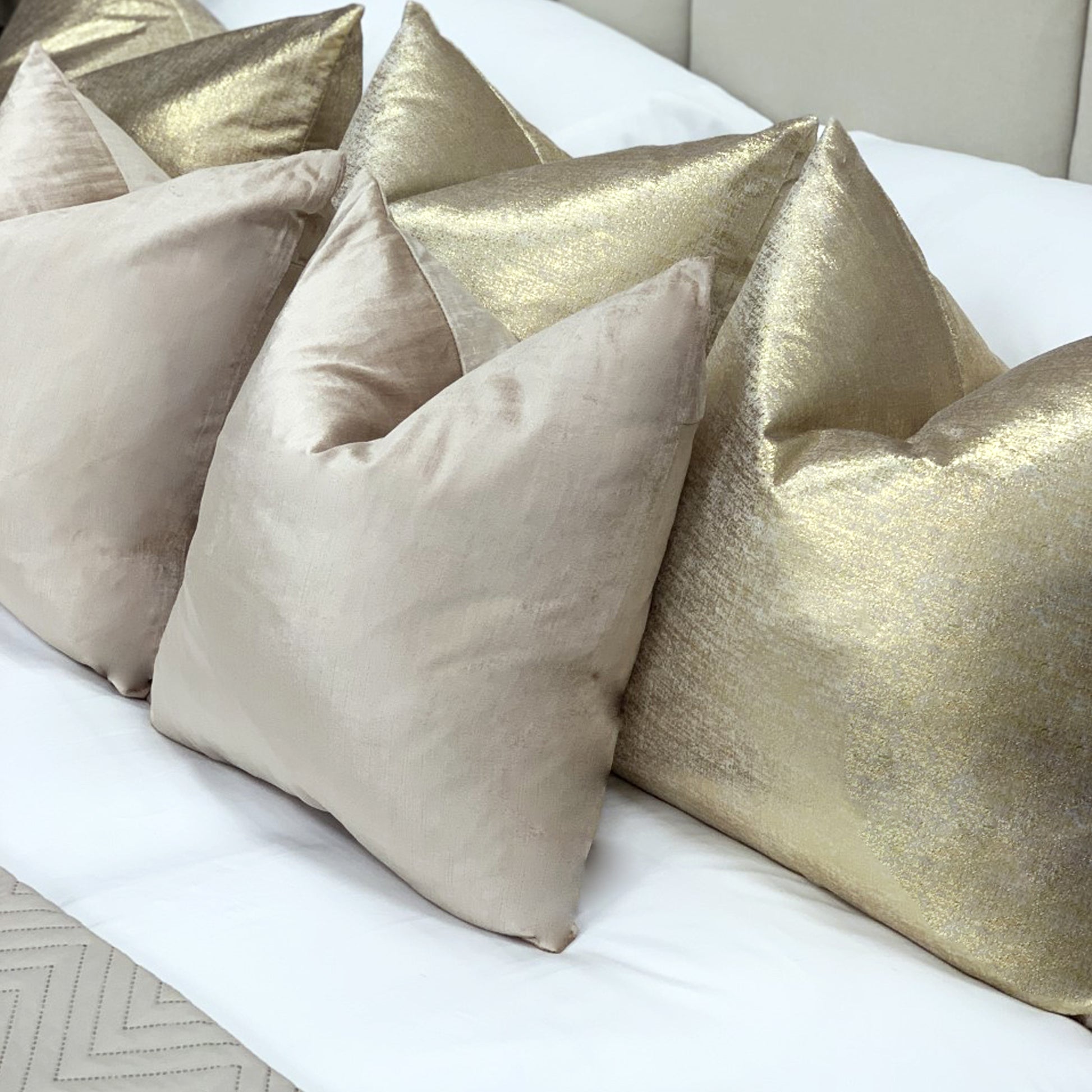 Lana Pale Gold Velvet Cushion