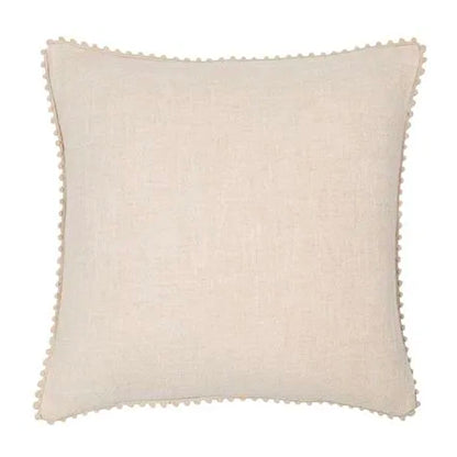 Pompom Natural Linen Cushion