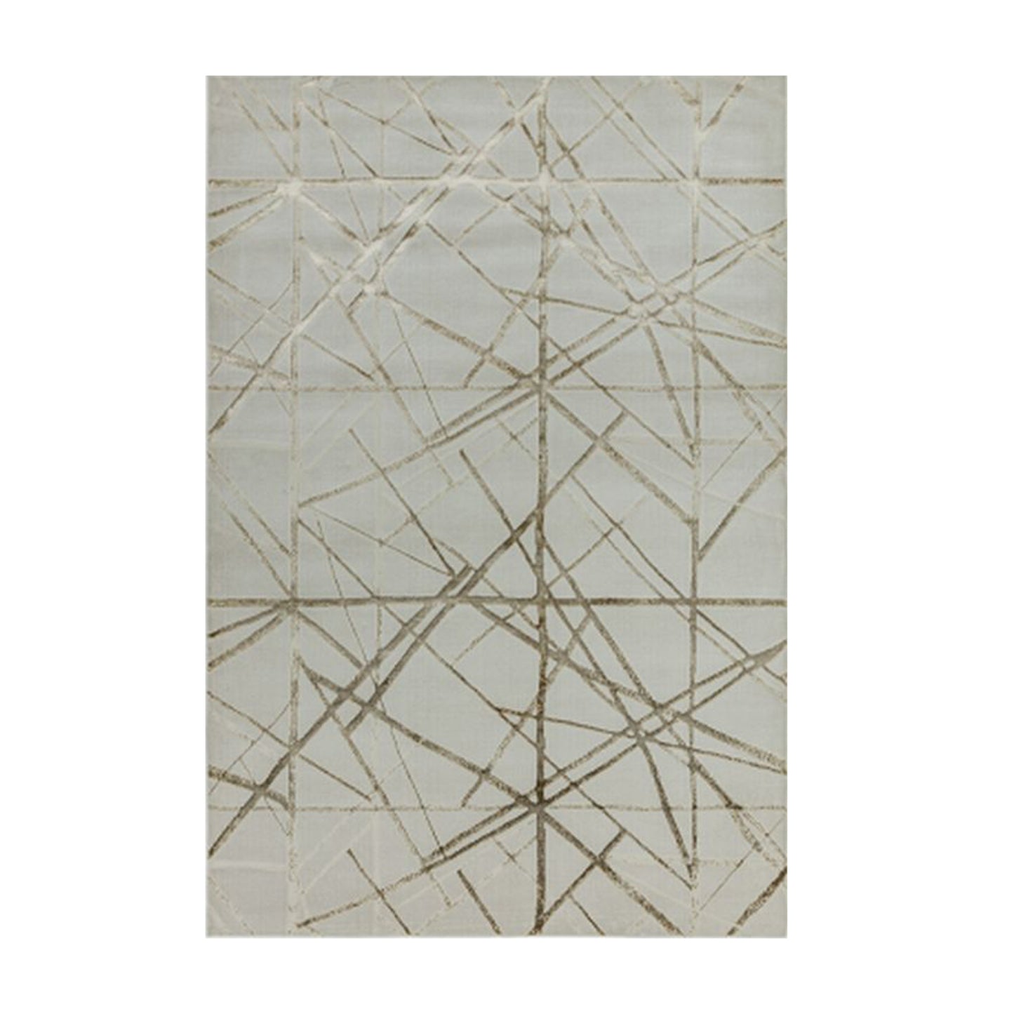 Mica Cream and Gold Abstract Design Rug