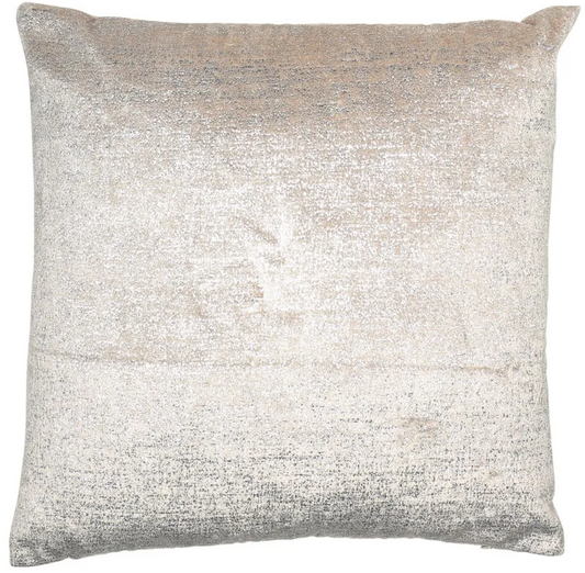 mila metallic silver velvet cushion