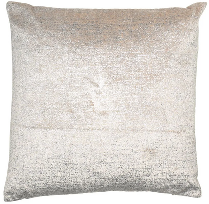 mila metallic silver velvet cushion