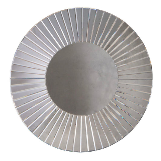 Isabella Round Bevelled Mirror In Silver
