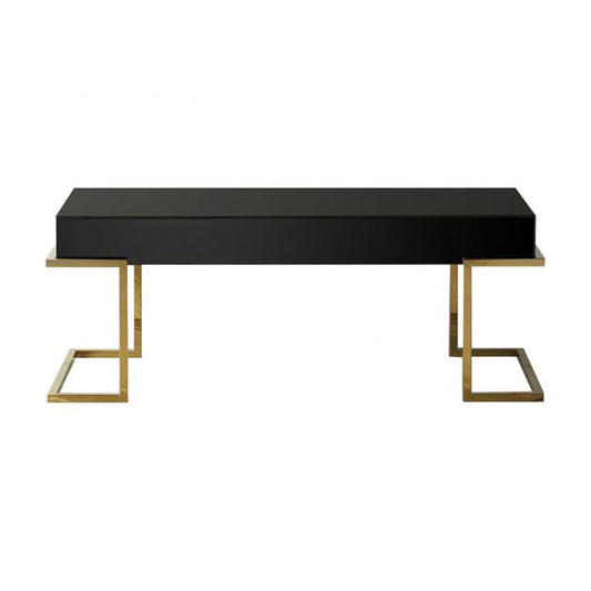 Munro Black And Gold Mirrored Glass Coffee Table