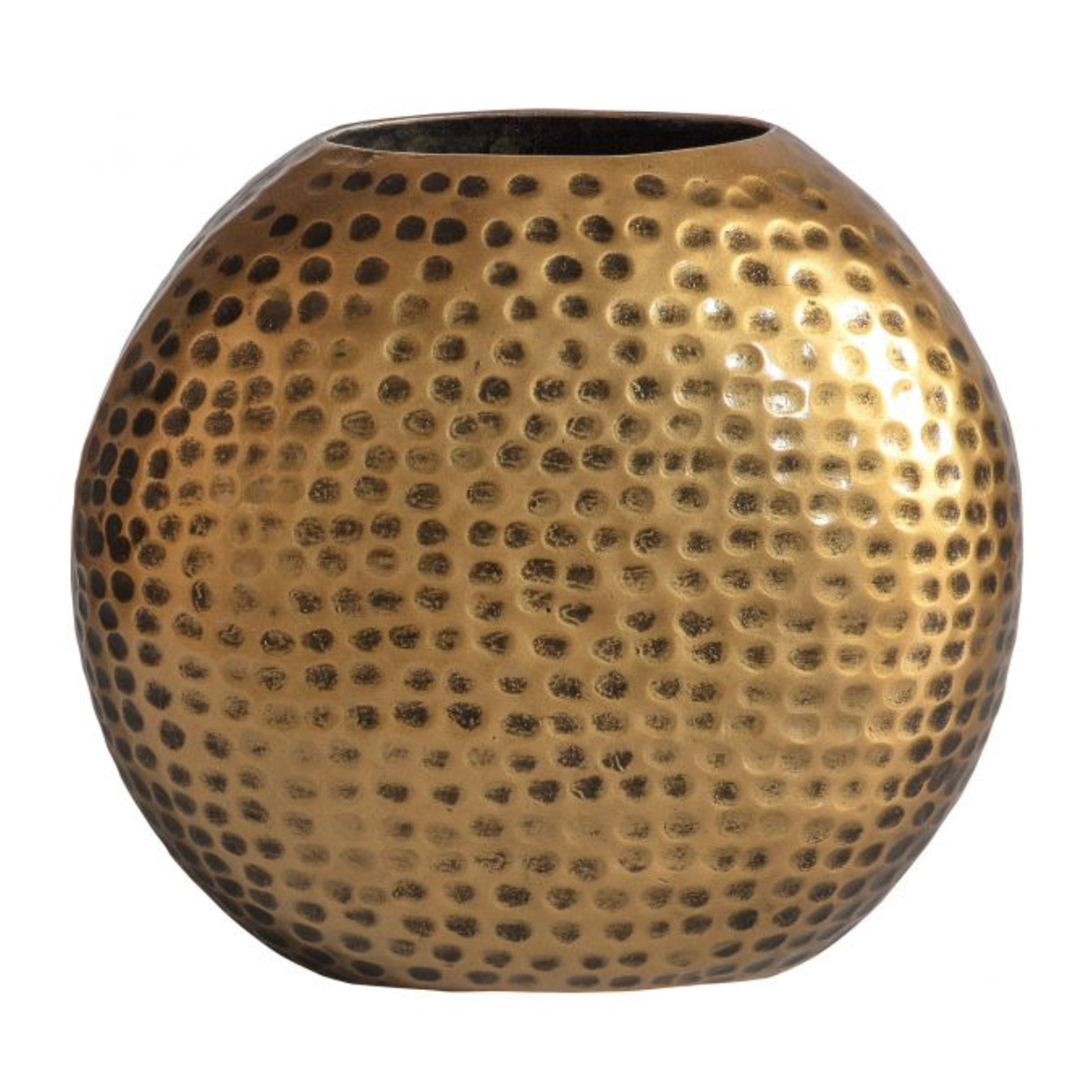 Raindrop Hammered Gold Metal Vase
