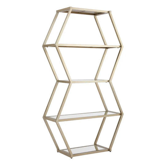 Large Champagne Gold Mirrored Shelves