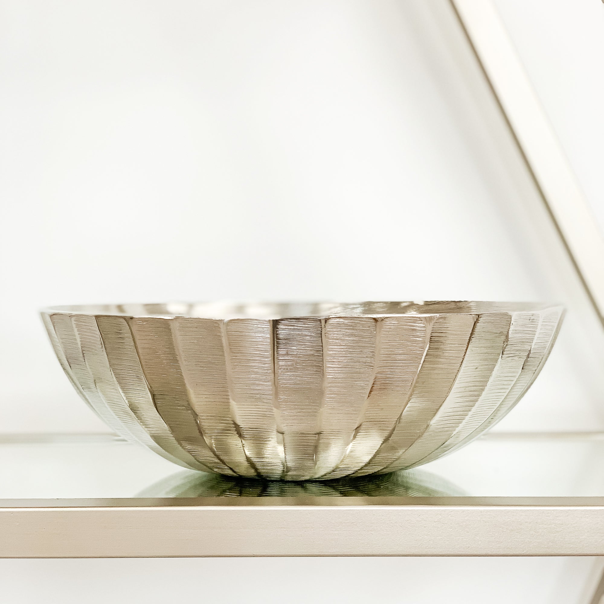 Large Silver Textured Bowl