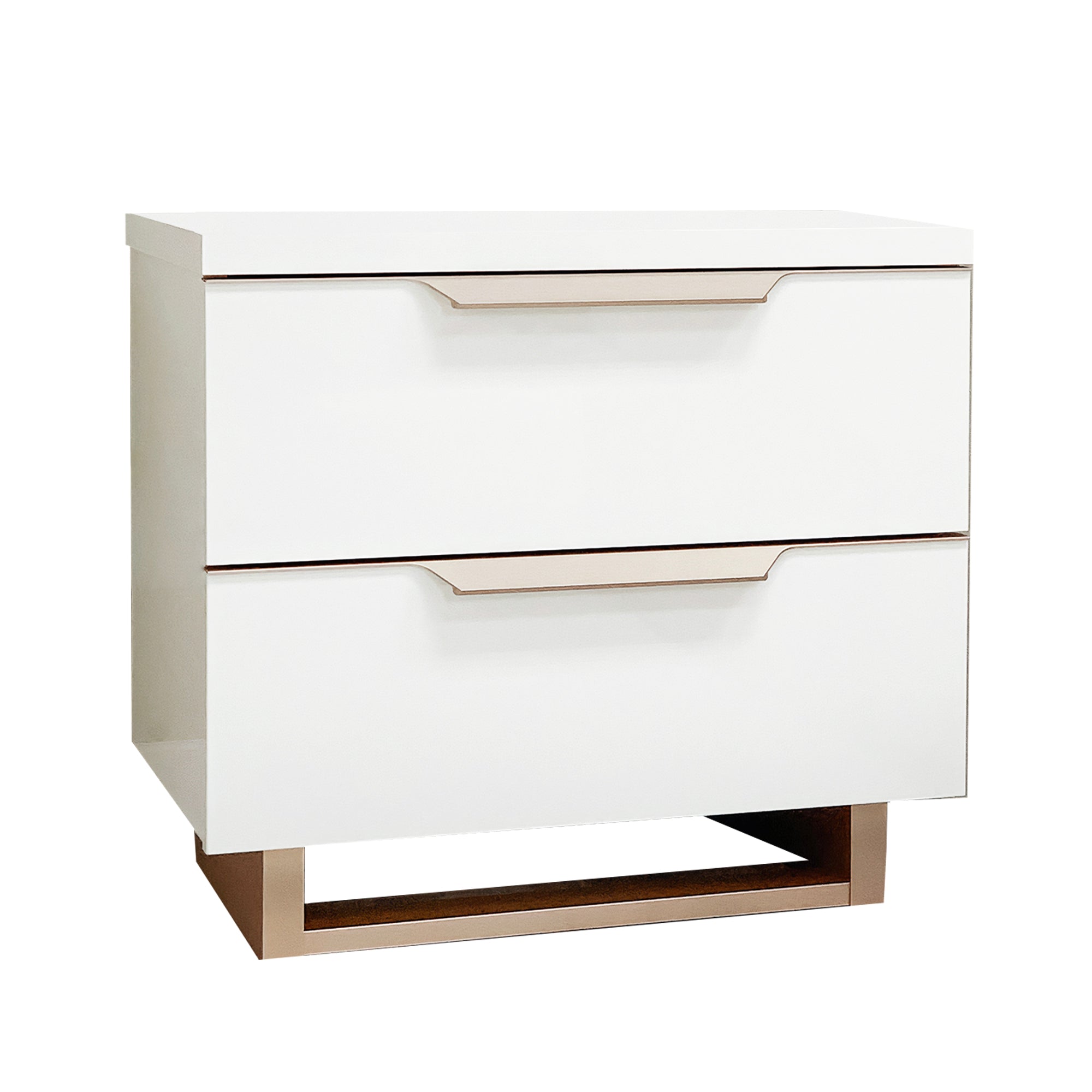 Lexi White and Gold Mini Bedside Cabinet