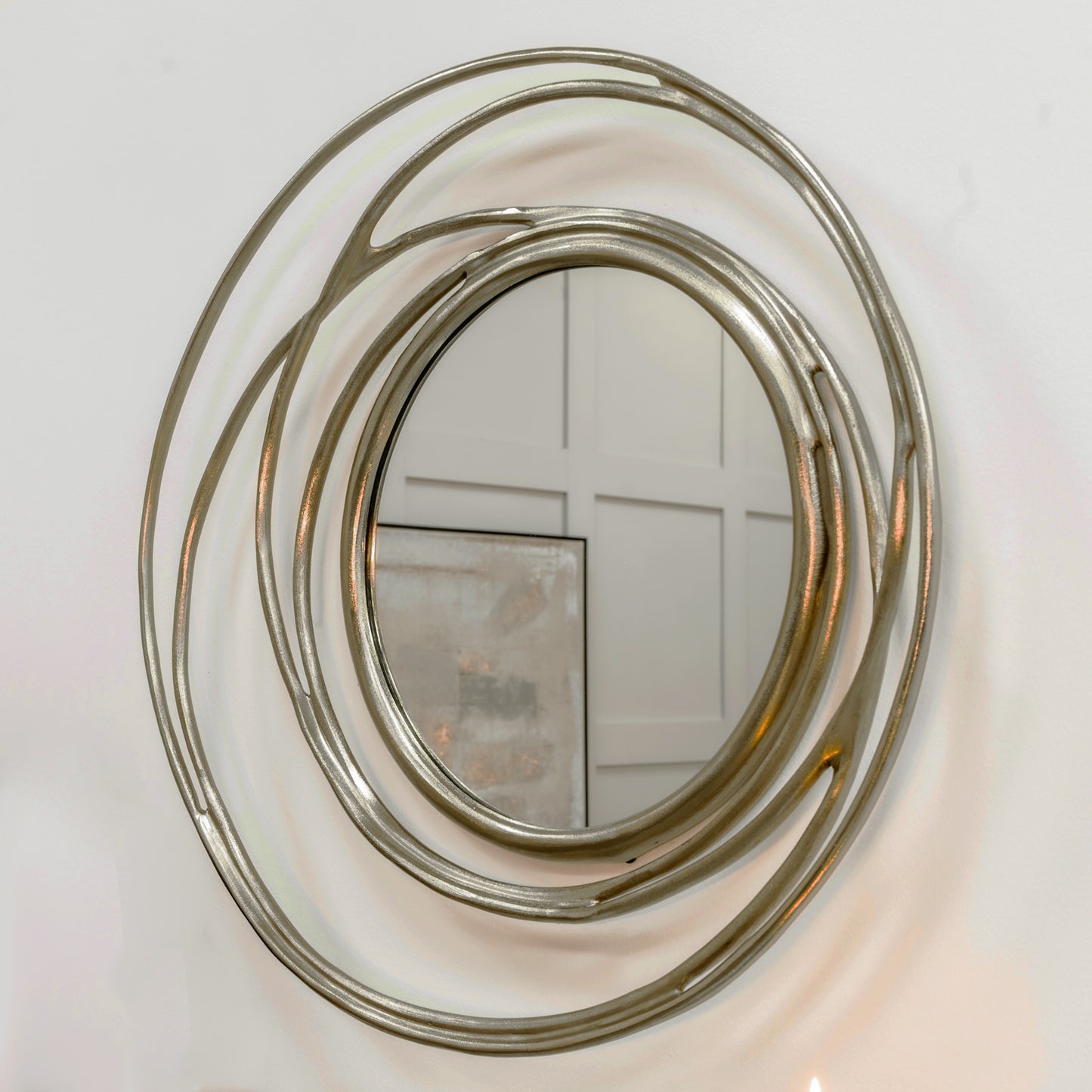 Rosa Satin Gold Circle Mirror
