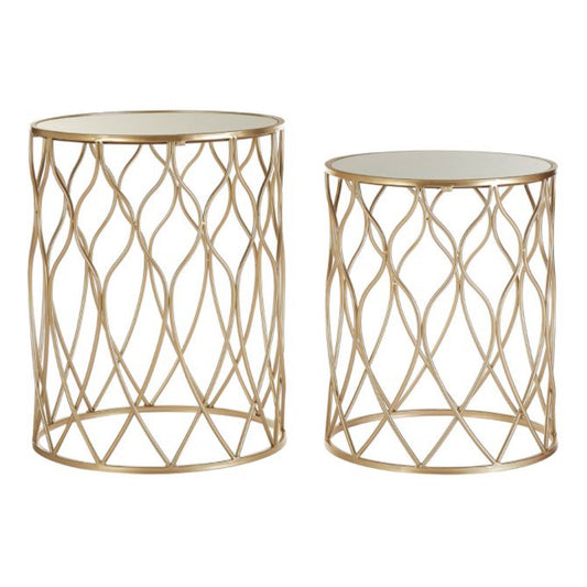 Tide Set Of Two Champagne Occasional Tables