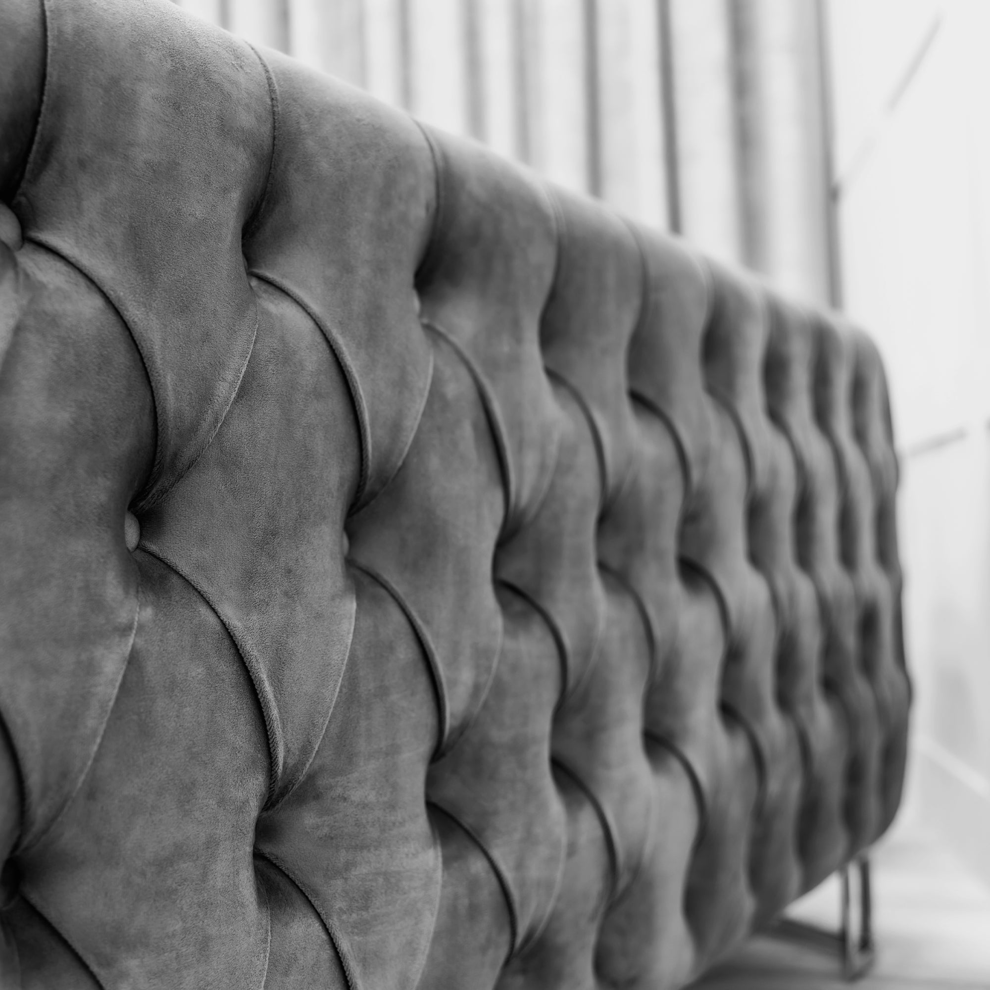 Holly Chunky Ribbed Sofa Grey Velvet 3 Seater