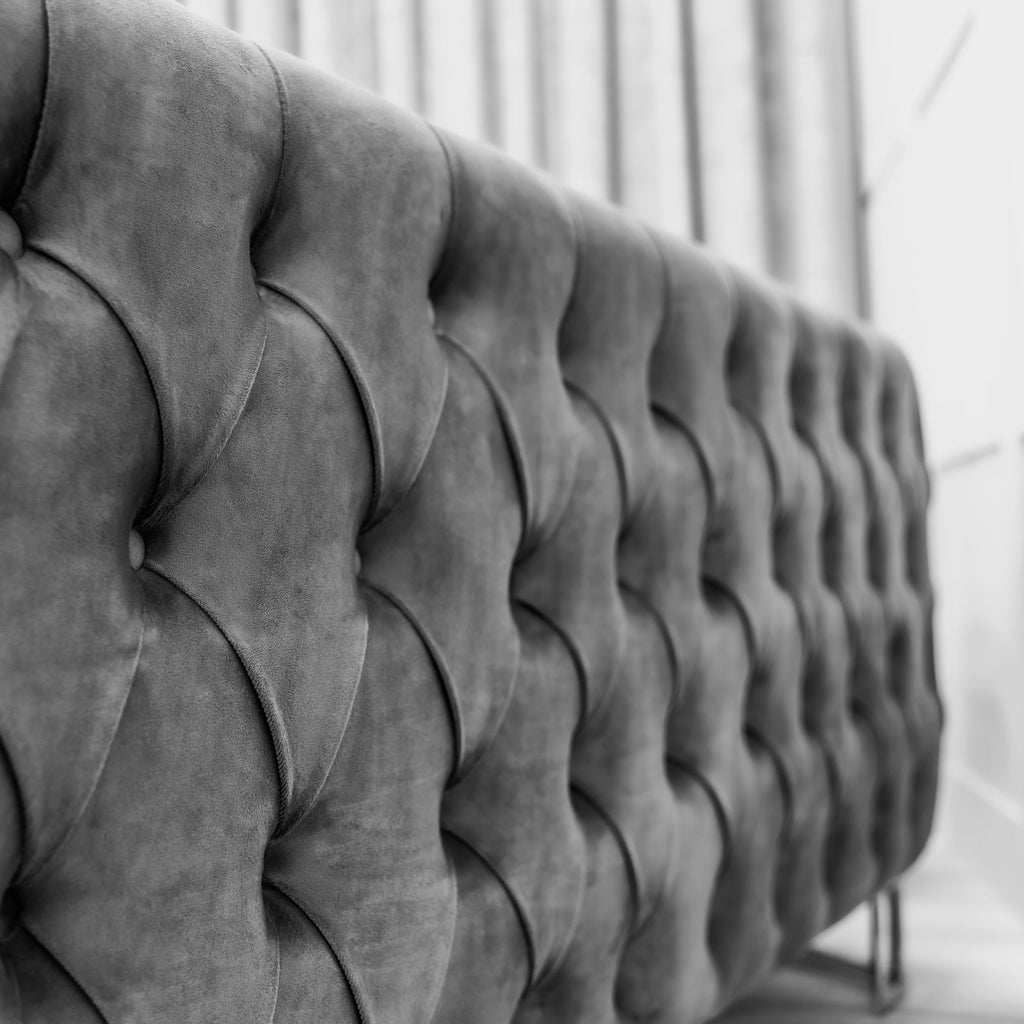 Holly Chunky Ribbed Sofa Grey Velvet 3 Seater