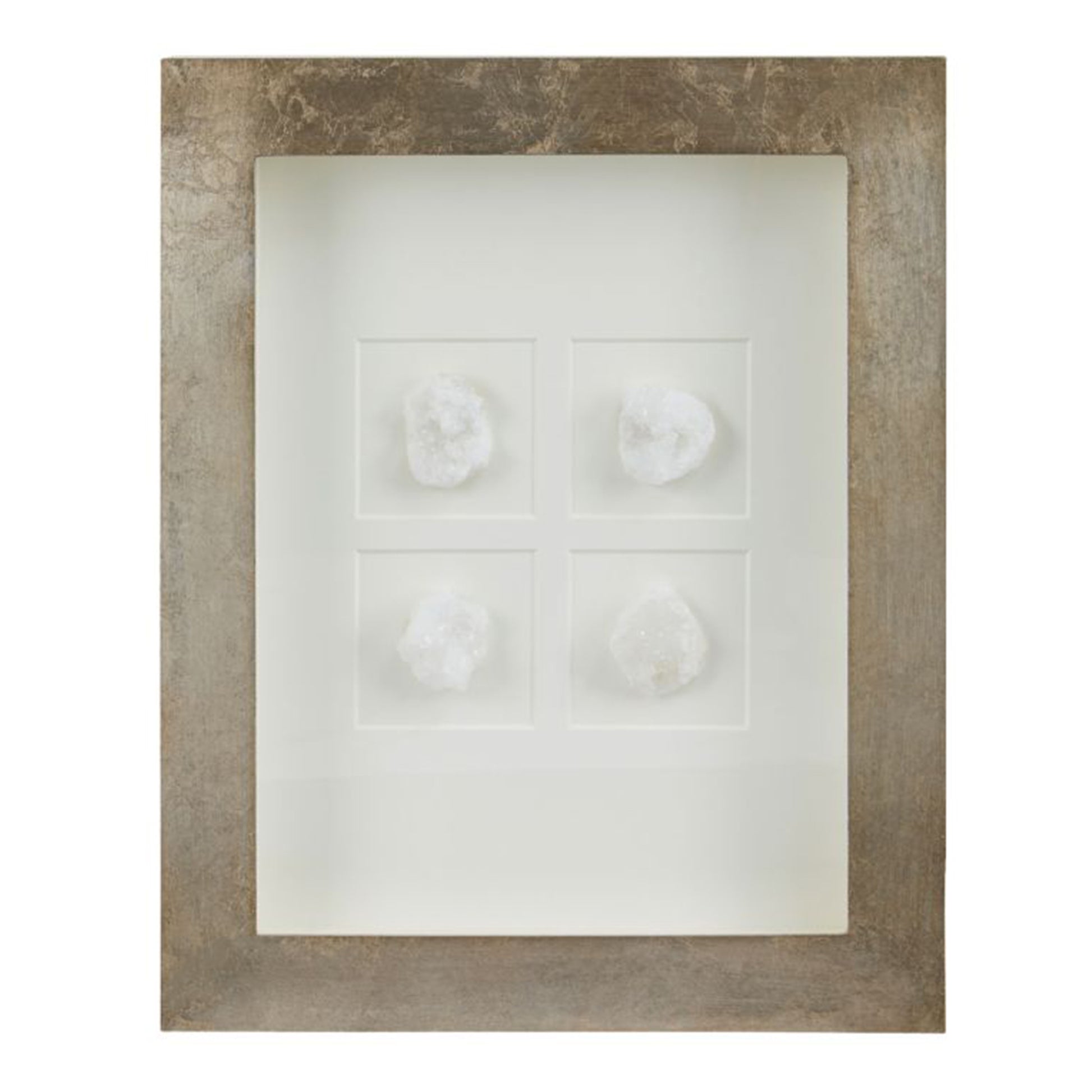 Natural Crystal Wall Art In Champagne Frame